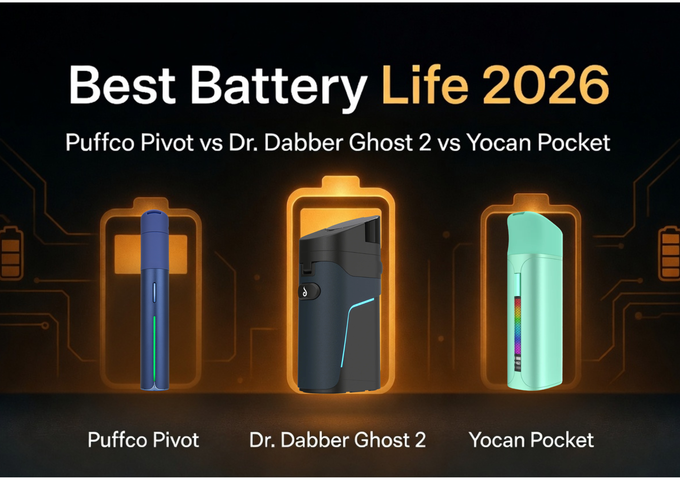 Which Pocket Concentrate Vaporizer Has the Best Battery Life in 2026? Puffco Pivot vs Dr. Dabber Ghost 2 vs Yocan Pocket