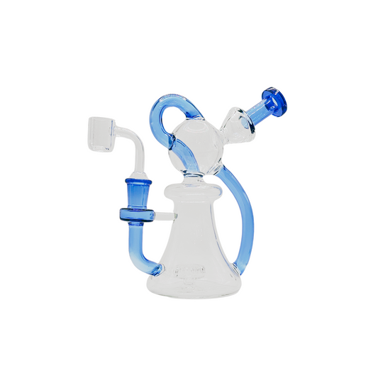 8" Blue Transparent Recycler Water Pipe