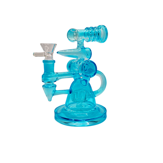 Aqua Blue Recycler Glass Rig