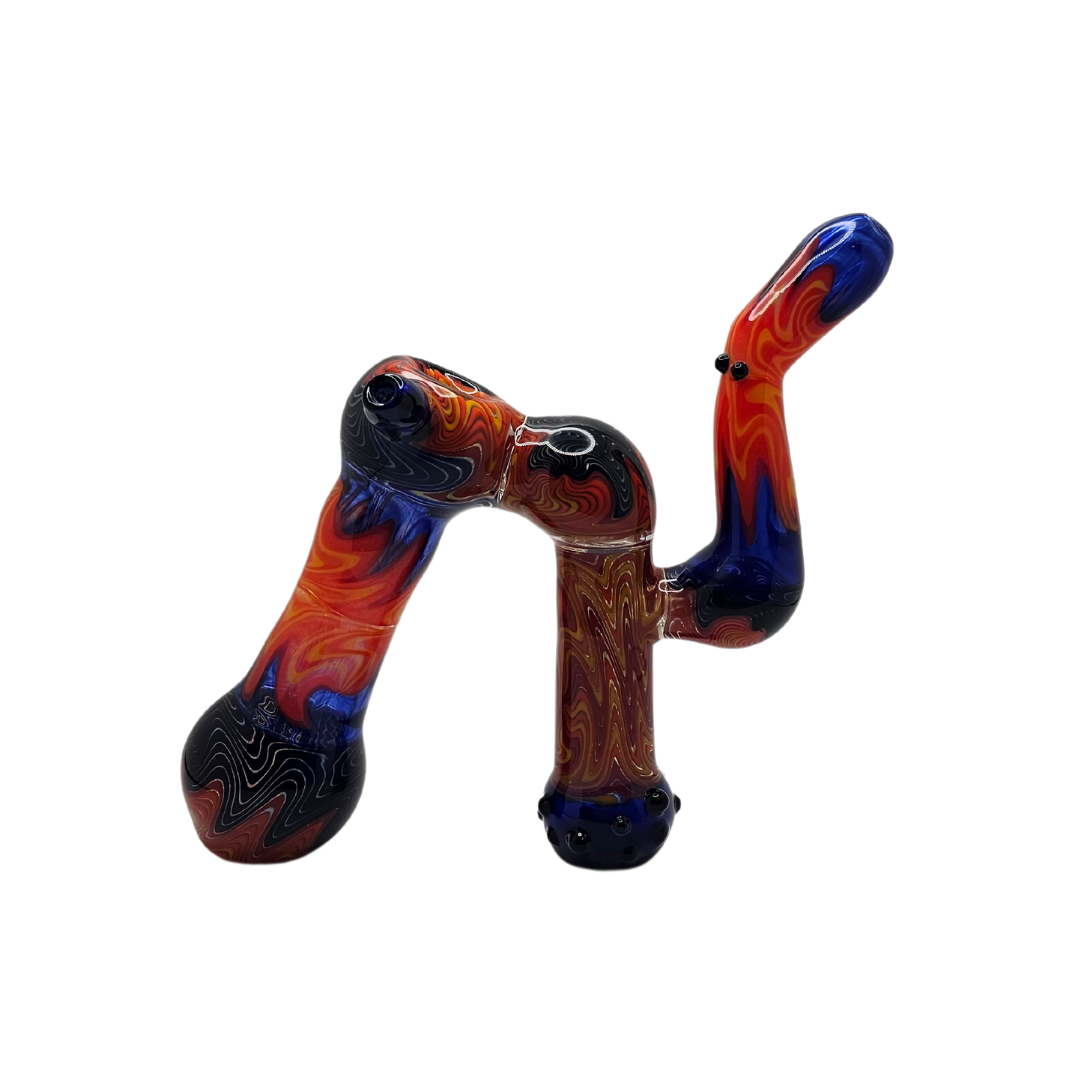 2000's "Fire and Water" Vintage Heady Glass Bubbler