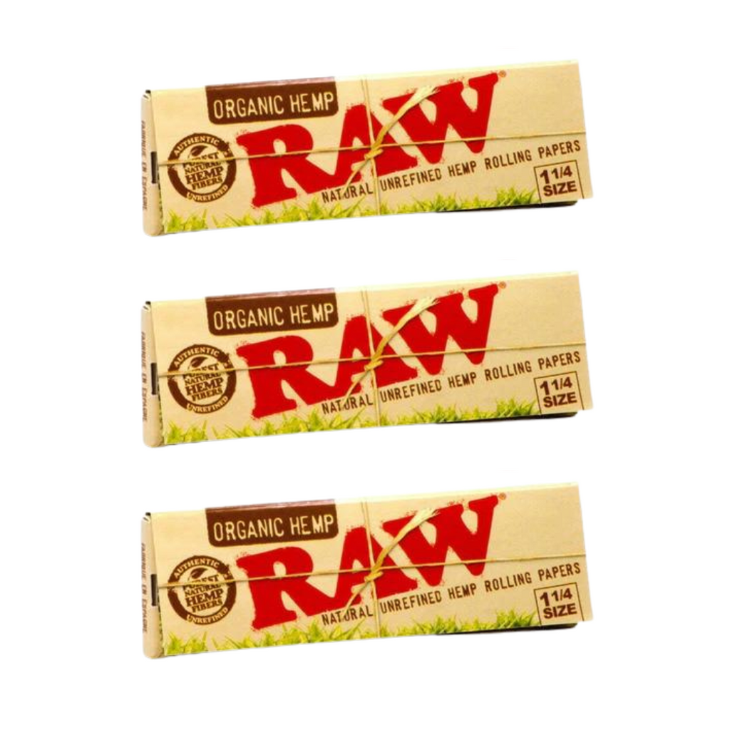 Raw 1 1/4 Inch Rolling Paper Organic Hemp l 3-Pack