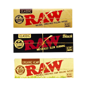 Raw 1 1/4 Inch Rolling Paper Variety Packs l 3-Pack