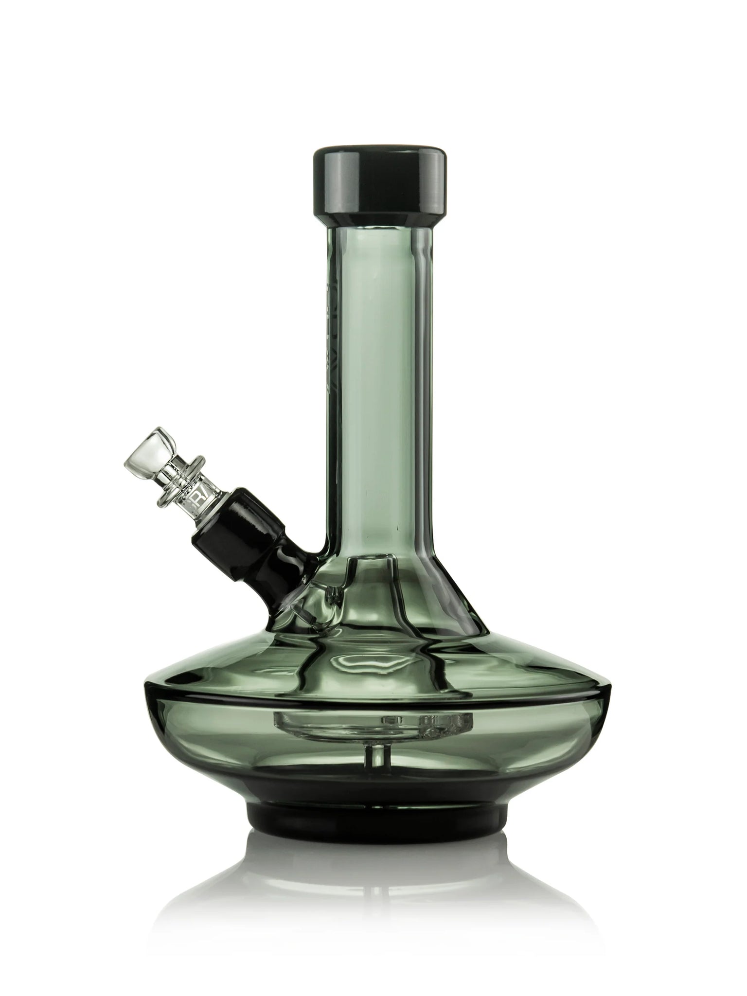 SMALL WIDE BASE WATER PIPE IN SMOKE WITH BLACK ACCENTS by GRAV®