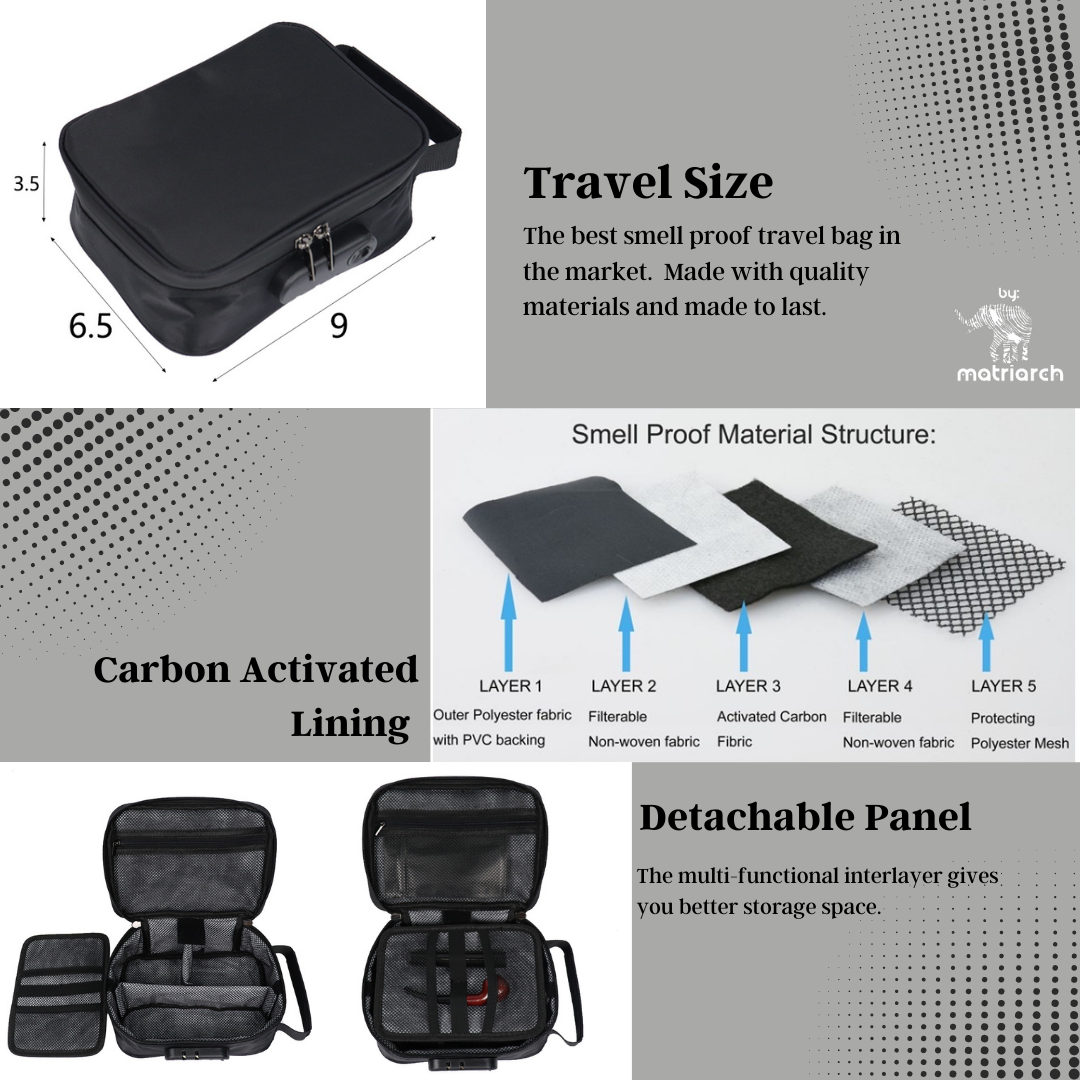smell proof stash bag with lock| matriarch.la